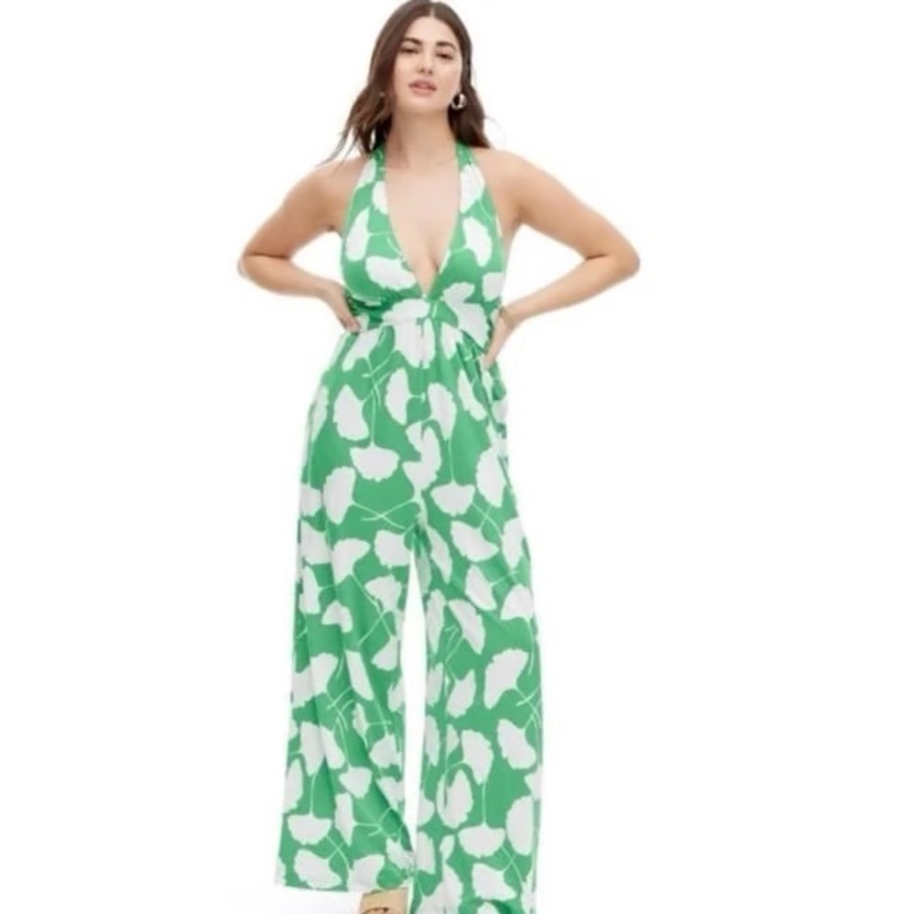 Diane von Furstenberg Target Halter Gingko Jumpsuit Size XXS‎ Pantsuit Romper